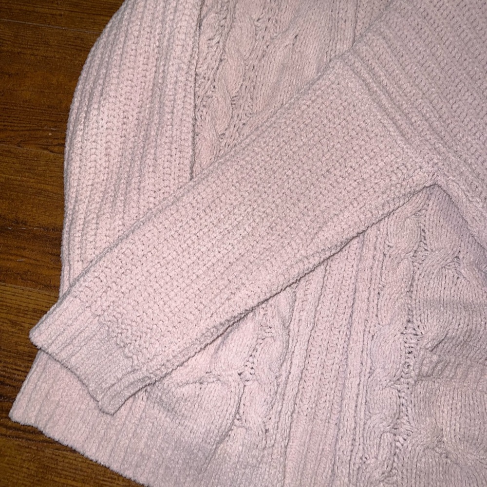 Cupio Blush Pink Open Front Chunky Knit Long Sleeve Cardigan Size M - Picture 6 of 12